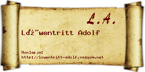 Löwentritt Adolf névjegykártya